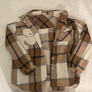 Plaid Button-Up Jacket
